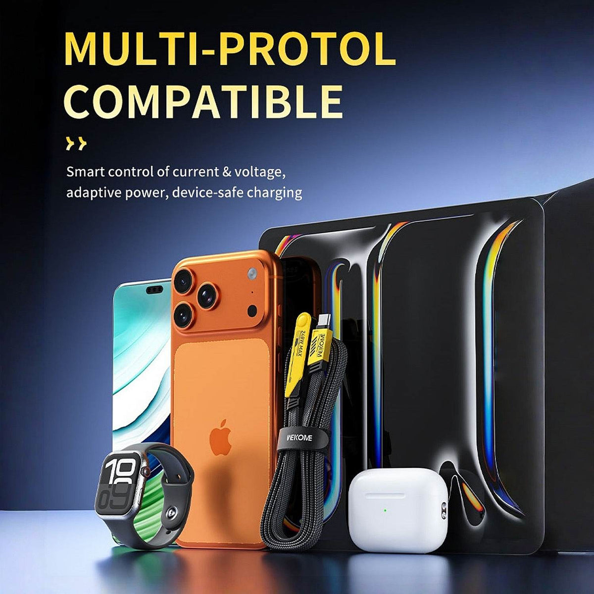 240W USB C Fast Charging Cable with Foldable Phone Stand