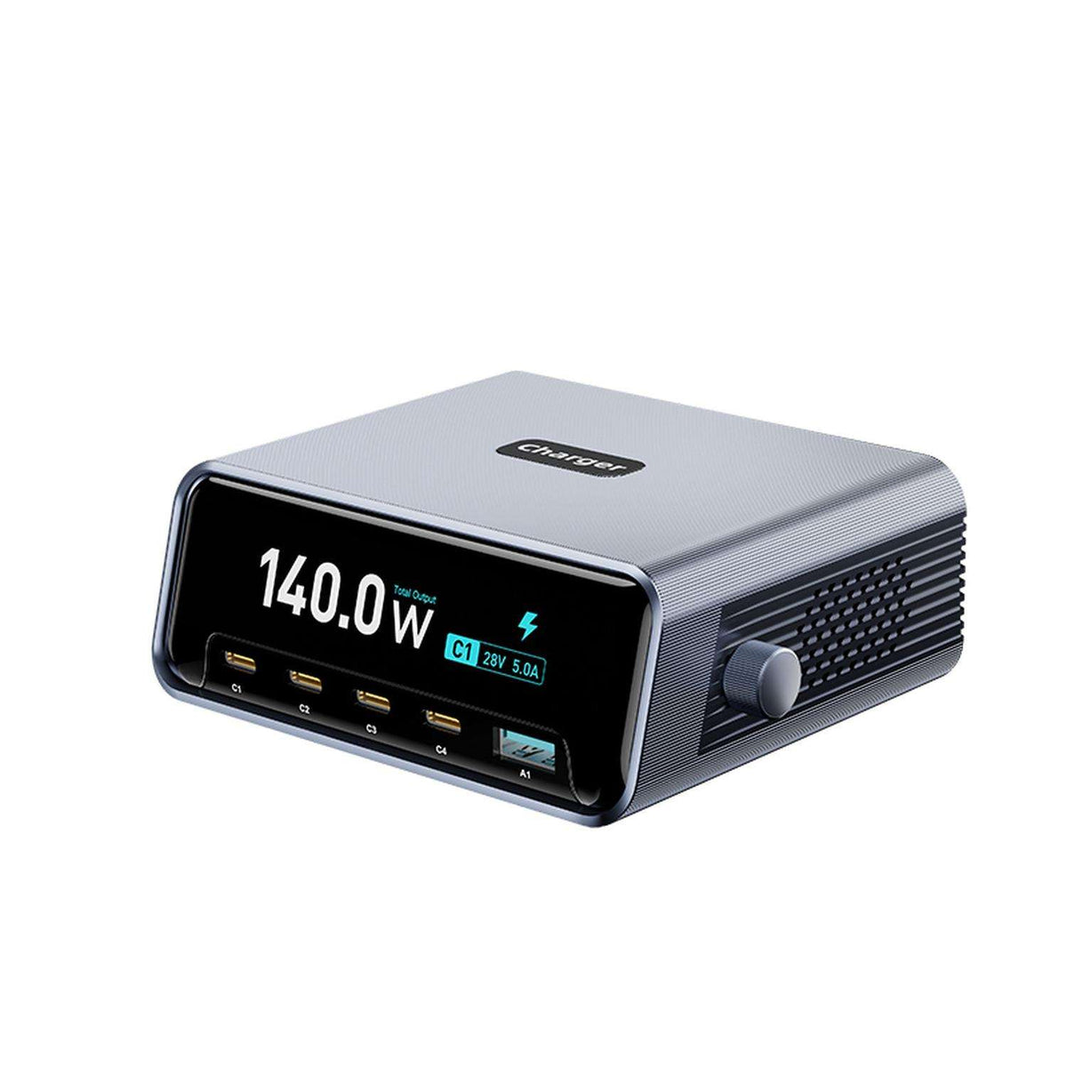 140W GaN USB C Desktop Charger with Smart Digital Display