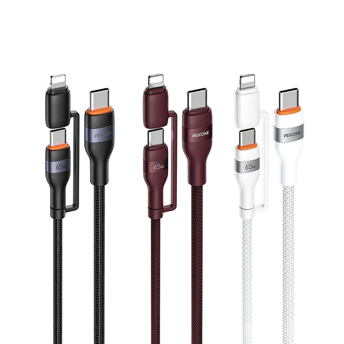 65W 2-in-1 Braided USB C Charging & Data Cable