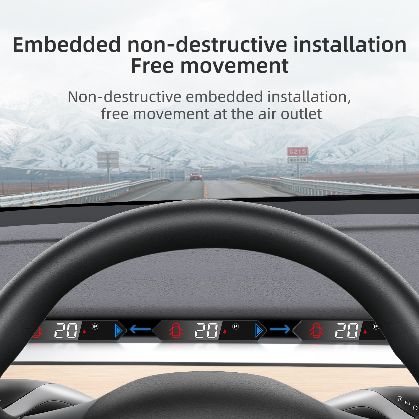 VERKOKAPPA Tesla Heads up Display Mini HUD Model 3/Y 2019-2023 Embedded Design HD Speedometer Display Speed (T5)