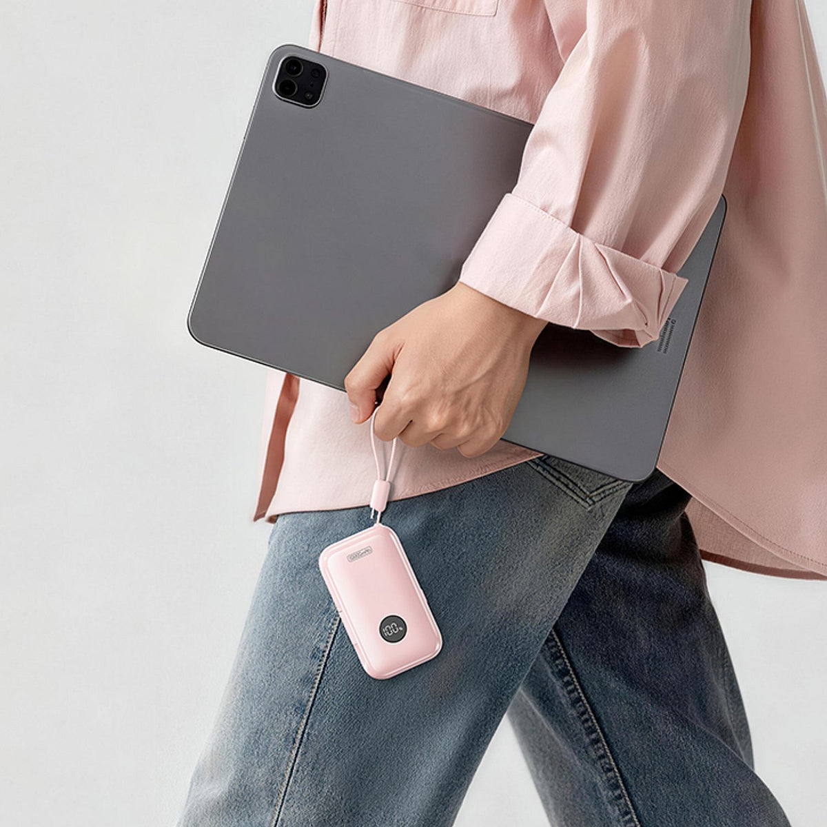 22.5W Fast Charging Power Bank with Built-in Cables & Digital Display
