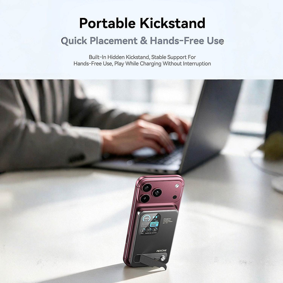 10000mAh Magnetic Wireless Power Bank TFT Screen
