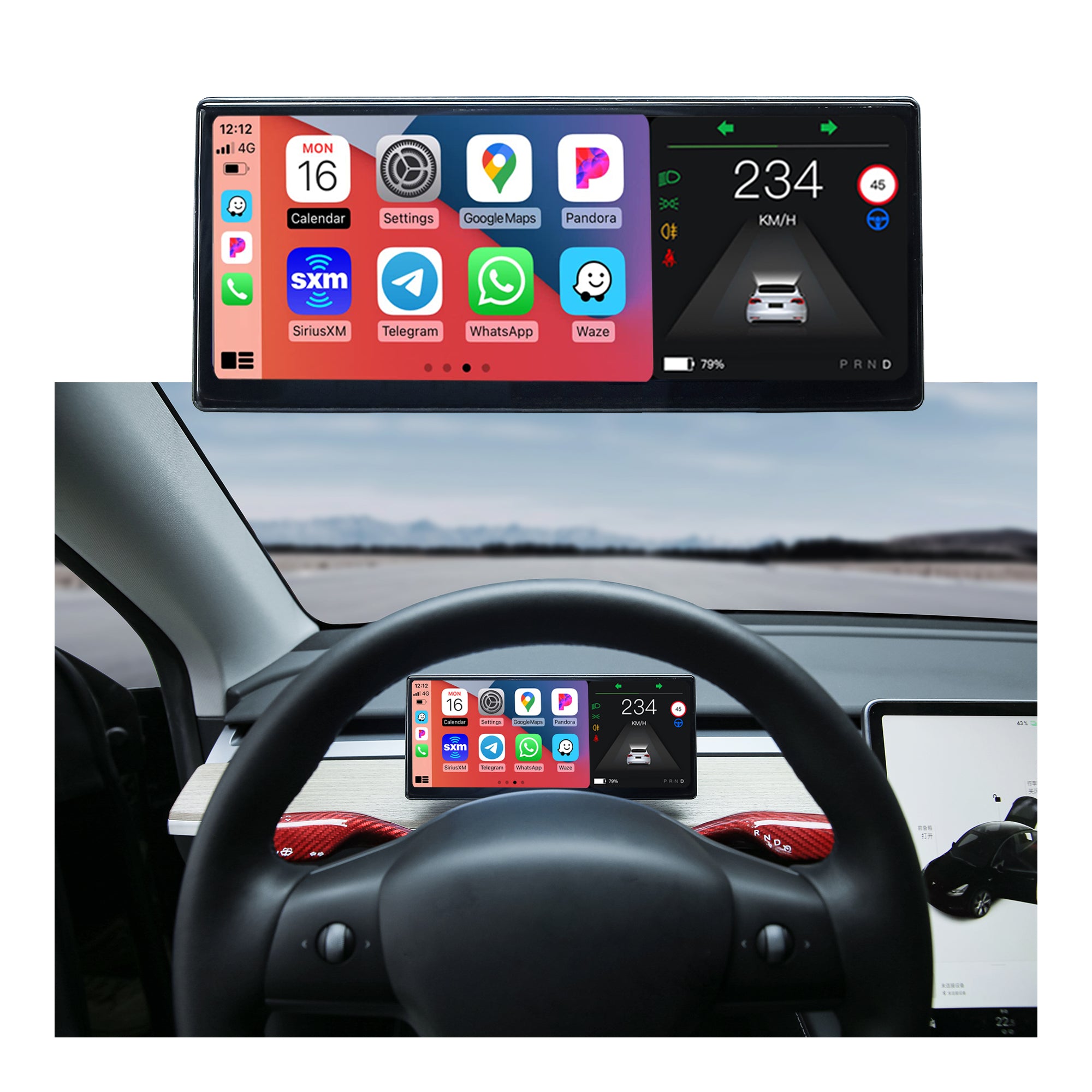 Tesla Model Y/3 2019-2023 HUD T3 Tesla Carplay Tesla Heads Up Display –  VERKOKAPPA